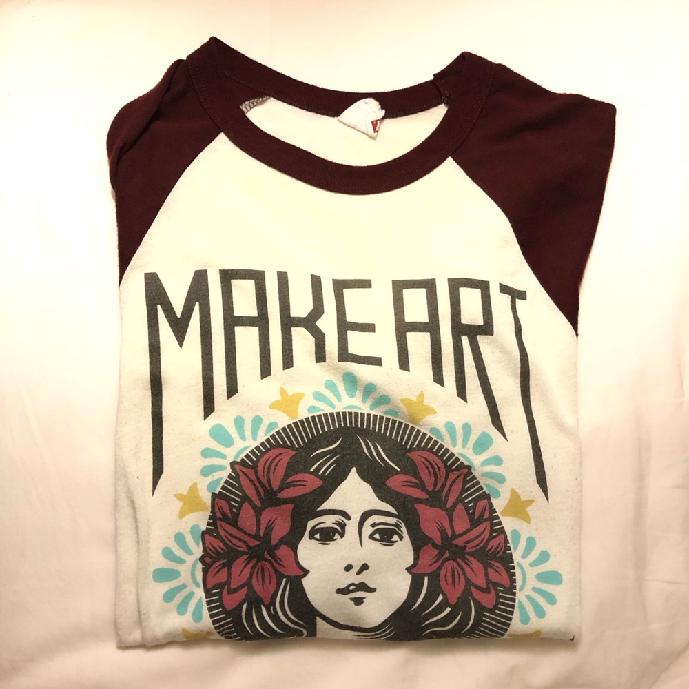 Make Art Not War Baseball Tee